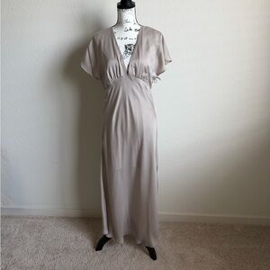 Reformation Grey Silk Maxi Dress Sz. 2